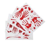 Veemoon 2 Rollos Pegatinas de Halloween Huellas de Sangre Rojas para Ventanas de Papel, Decoración Terrorífica para Fiestas y Casas Embrujadas, 2 Rollos