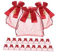 Veemoon 2 Series Bolsitas Cordón Para De Boda De Rojo Para Fiestas Y 20 Piezas*2