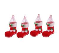 Veemoon 2 Unidades De Botas De Navidad Rojas Santa Claus Calcetines Decorativos para y Adornos De Chimenea Decorar El Árbol De Navidad y Crear Un