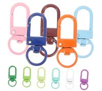 Veemoon 20 Piezas Argollas de Metal Coloridas con Gancho Giratorio para Llaves Bolsos y Mochilas Accesorios de Hardware para Manualidades y Fabricación de Bolsas