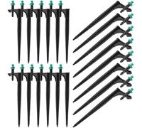 Veemoon 20 Piezas Boquillas Nebulizadoras para Riego de Jardín , Pulverización Ajustable 180 Grados, Aspersores Insertados Púas para Césped y Árboles Frutales, Soporte Varilla, Sistema de