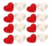 Veemoon 20 Piezas de Perlas Decorativas en Forma de Corazón Relleno para Jarrón de San Valentín Colores Rojo Mate y Nácar Accesorios para Manualidades y Decoración de Centros de