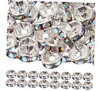 Veemoon 200 Piezas aro espaciador de rueda dorado abalorios y amuletos azul banda precioso oro miçangas mostacillas cuentas sueltas para joyería amuletos para hacer joyas pedrería Silver