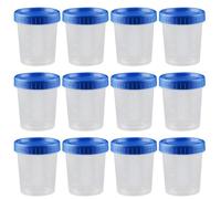 Veemoon 25 Recipientes para Muestras Líquidas de 120 Ml Tapa de Rosca, Vasos Medidores de Plástico Transparentes a Prueba de Fugas para Laboratorio, Tazas de Prueba Graduadas