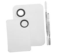 Veemoon 2juego Plato De Maquillaje y Paleta De Uñas Acero Inoxidable Espátula Para Difuminar Para y Salones