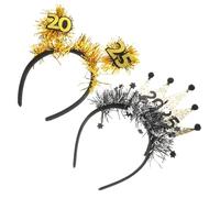 Veemoon 2piezas Accesorios Cabello Diadema de Año de Purpurina Brillante para Fiestas de Nochevieja y Celebraciones de Año