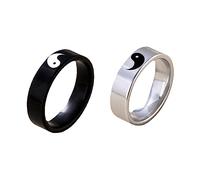 Veemoon 2piezas Anillo De Yin Joyería De Anillos Ajustables Para Promesas Para San Valentín y Ocasiones Especiales