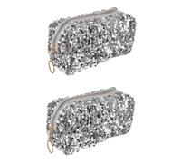 Veemoon 2piezas Bolsa De Maquillaje De Lentejuelas Neceser Cosmético Bolsa De para Mujeres Organizador De Maquillaje Cierre Accesorio De Práctico y Elegante