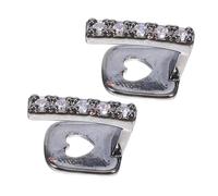 Veemoon 2piezas Brackets De Hip-Hop Negros De Metal para Hombres Decoración De Estilo Hip Hop con Piedras Brillantes Parrillas Individuales De Metal para Accesorios De Fotos De Fiesta De h