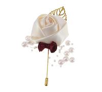 Veemoon 2piezas Broche Floral De Perlas Simulación De Flor Para Novio y Novia Decoración Elegante Para Bodas y Banquetes Accesorio Chic Para Trajes y Vestidos