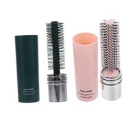 Veemoon 2piezas Cepillo De Pelo Redondo Retráctil Para Viaje Resistente y Compacto Para Secado y Definición De Rizos Para Hombres y Mujeres Con Cabello Rizado De Rosa y Verde Oscuro