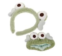 Veemoon 2piezas Diadema De Rana Ojos Divertida Para Festivales Spa Lavarse La Cara Hecha De Material Suave Diseño De Dibujos Animados