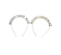 Veemoon 2piezas Diadema Gemas de Imitación Diseño Feliz Navidad Diademas Elegantes para Fiesta Conjunto de Accesorios Navideños Cabello