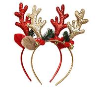 Veemoon 2piezas Diadema Navideña De Asta De Ciervo Con Adornos Falsos Tocado Para Fiestas Decoración Interior Para Adultos