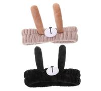 Veemoon 2piezas Diademas de Felpa Rostro para Yoga Maquillaje y Accesorios Cabello de Dibujos Animados Color Lindo Material de Uso Spa