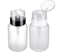 Veemoon 2piezas Dispensadores De Botellas De Empuje Transparentes Vacías Bomba De Plástico Para Quitaesmalte De Uñas y Desmaquillante Para Uso De Viaje