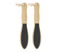 Veemoon 2piezas Fregador de Pies de Madera de Doble Cara para Exfoliar y Eliminar Callos y Células Muertas Herramienta de Cuidado para Pedicura