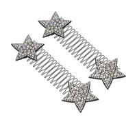 Veemoon 2piezas Horquillas De Estrella Plateadas Peina Invisible Para Estilo De Cabello Clips De Pelo Para Mujeres Accesorios Diarios y Cuidado Personal