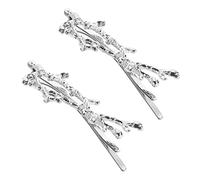 Veemoon 2piezas Horquillas De Pelo Antler Plata Accesorios Para Mujeres y Niñas Clip De Rama Elegante Para Eventos y Fiestas