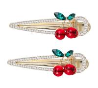 Veemoon 2piezas Pinzas De Pelo Con Cereza Diseño Brillante Barrette Para Niñas Accesorios Cabello Rhinestone Elegante Clips Para Flequillo
