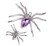 Veemoon 2piezas Spider Shape Brooch Alloy and Crystal Halloween Decoration for Costumes and Accessories