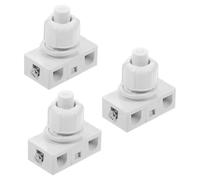 Veemoon 3 Botones Pulsadores de Bloqueo Automático de Color Claro para Electrodomésticos y Lámparas, Interruptor Industrial Auto-bloqueante, Reemplazo Botón Pulsador Luz para Bricolaje