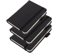 Veemoon 3 Cuadernos de Bolsillo A7 con Líneas, Tamaño Pequeño Portátil, Color Negro, Libreta de Notas Ligera para Oficina, Escuela y Diario, Planificador Práctico y Compacto
