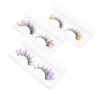 Veemoon 3 Pares Extensiones de Pestañas de Colores Purpurina, Pestañas Postizas Largas de Fibra Decorativas para Halloween y Navidad, Aspecto Natural y Elegante
