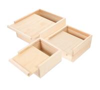 Veemoon 3 Piezas Caja de Madera Tapa Deslizante Caja de Madera para Joyas y Relojes Gran Capacidad sin Terminar se Puede Teñir y Decorar para DIY y Obsequio de Navidad