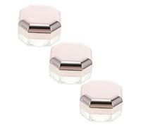Veemoon 3 Piezas Cajas Octogonales Vacías para Polvo Suelto Maquillaje Diseño Ligero y Práctico para Mujer para Viaje y Almacenamiento Cosmético Color Rosa Dorado