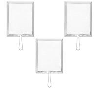 Veemoon 3 Piezas Cedazo de Malla Fina de Acero Inoxidable, Cedazo de Filtro de Esmalte de Acero Inoxidable, Plata, Rectangular, Fácil de Limpiar, Filtrado Preciso, para Esmalte Cerámico