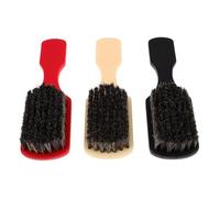 Veemoon 3 Piezas cepillo trasero curvo peine para barba con mango de plastico cepillo de barba para hombres para hombre pelo de caballo