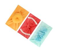 Veemoon 3 Piezas Diademas Delicadas para Tocado Creativo y Adorable para Bebés Diadema Elástica para Banda Cabello Dona Lazo y Flor de Gasa