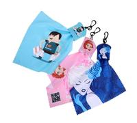 Veemoon 3 piezas Paños Limpiadores Llavero Microfibra Para Gafas Estampados Reutilizables Con Bolsa Portátil Para Limpieza Cristales Lentes