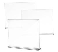 Veemoon 3 Piezas Soporte Transparente para Menús Exhibición de Carteles para Oficina Tienda y Diseño Elegante y Visibilidad