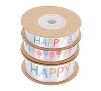 Veemoon 3 Rollos Cinta Decorativa para Cumpleaños y Anchos Resistente para Manualidades Fiesta
