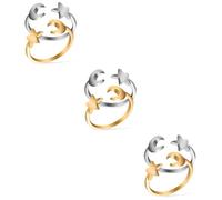 Veemoon 3 Series Anillo Estrella Anillos Joyas De Anillo Para Mujer Anillo De Estrellas Anillo De Dedo Joyería Estrella Para Mujer Aleación 2 Piezas X 3
