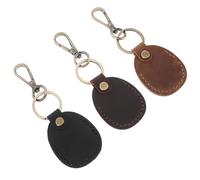 Veemoon 3 Tarjeteros Vintage de PU Hechos a Mano para Tarjeta de Acceso y Llavero, Set de 3 Piezas en Negro, Marrón y Café, Diseño Retro Elegante, Ideales para Uso en Oficina y