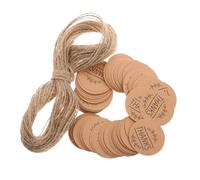 Veemoon 300piezas Etiquetas de Obsequio de Papel Kraft Redondas Etiquetas de Agradecimiento para Fiestas de Boda Decoración de Regalos con Cuerda para Proyectos de Bricolaje