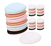 Veemoon 35 Piezas Borla Pequeña para Desmaquillar los Dedos con Forma de Gota, Mini Esponja Hidrofílica Reutilizable para Polvos Faciales con Estuche y Correa para Viaje y Negocios Color