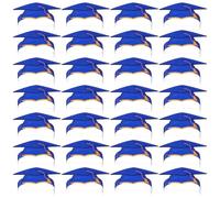 Veemoon 36 Sombreros de Graduación de Papel Azul Hechos a Mano para Fiestas, Diseño Clásico Ala Ancha Que Mantiene Su Forma, Adecuado para Celebraciones y Reuniones Grandes