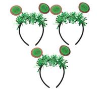 Veemoon 3piezas Banda Cabello De Espumillón Diseño De Fruta Verde Diademas De Frutas Accesorios Brillantes Cabello Para Fiestas De Cumpleaños Conciertos y Festivales