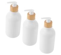 Veemoon 3piezas Botella De Limpieza De Reutilizable Bomba Frascos De Color Blanco Mate Para Baño Para Champú y Acondicionador