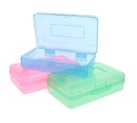 Veemoon 3piezas Caja de Almacenamiento de Papelería de Gran Capacidad Estuche Apilable para Lápices Organizador de Marcadores para Uso Oficina y Hogar Transparente