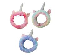 Veemoon 3piezas Diademas De Maquillaje Para Mujer Diadema De Unicornio Lavable Accesorio Cabello Brillitos Para Fiesta y Uso Diario
