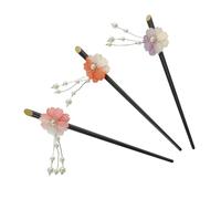 Veemoon 3piezas Horquilla De Perla Con Borlas De Acrílico De Flor De Cerezo Accesorios Japoneses Cabello Palillos Cabello
