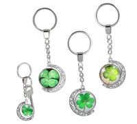 Veemoon 3piezas Lucky Keychains para Mujeres y Niñas Llaveros De Cuatro De Amuletos De Accesorios para Mochilas y Bolsos