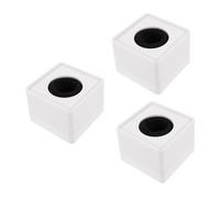 Veemoon 3piezas Micrófono Cubo De Abs Para Entrevistas Estación De Logo Cuadrada Bandera De Micrófono Blanca Diseño y Práctico Para y Reuniones