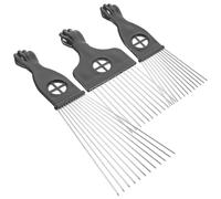 Veemoon 3Piezas Peine Inoxidable para Hombres Kit de de Doble Cara Peine de Metal Resistente y Flexible para Cabello Rizado y Afro Herramienta de Estilizado