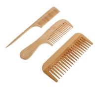 Veemoon 3piezas Peines De Bambú Naturales De Peine Antiestático De Madera Dientes Anchos Para Desenredar Cabello Seco Húmedo y Rizado